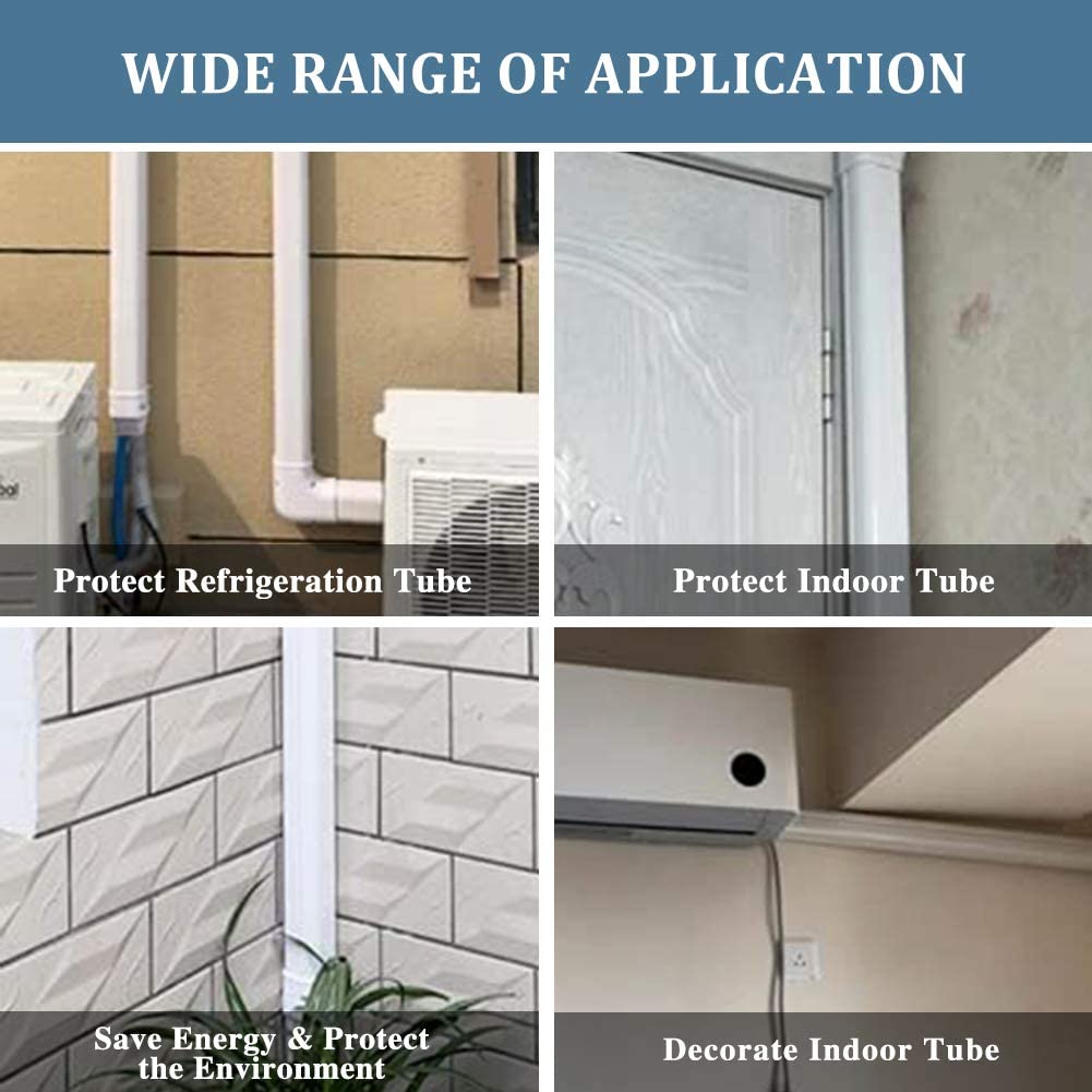 LyPrem® 5" 17Ft PVC Decorative Line Cover Kit for Ductless Mini Split Air Conditioners