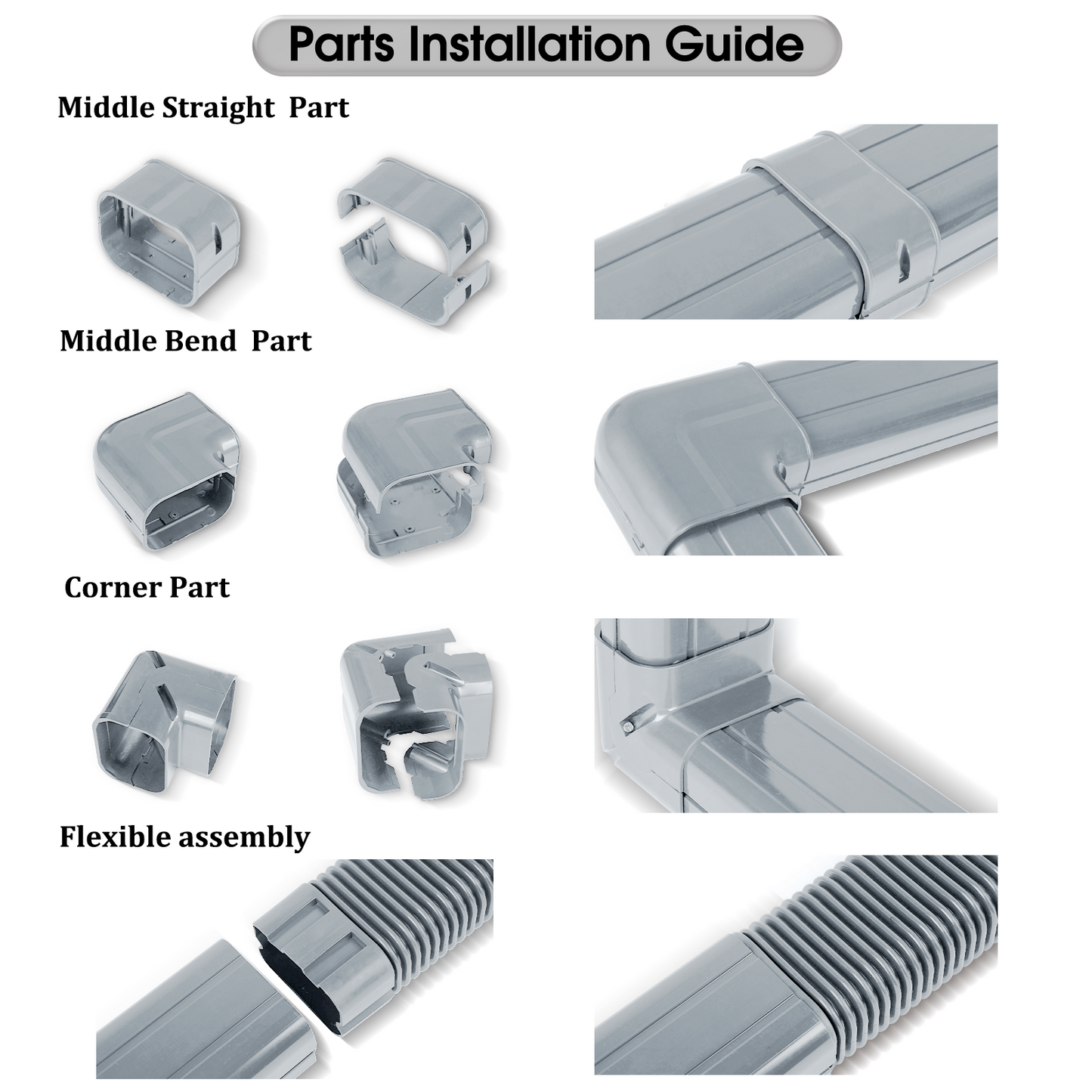 LyPrem® 4" Coupling Air Conditioner Decorative Accessories （Grey）