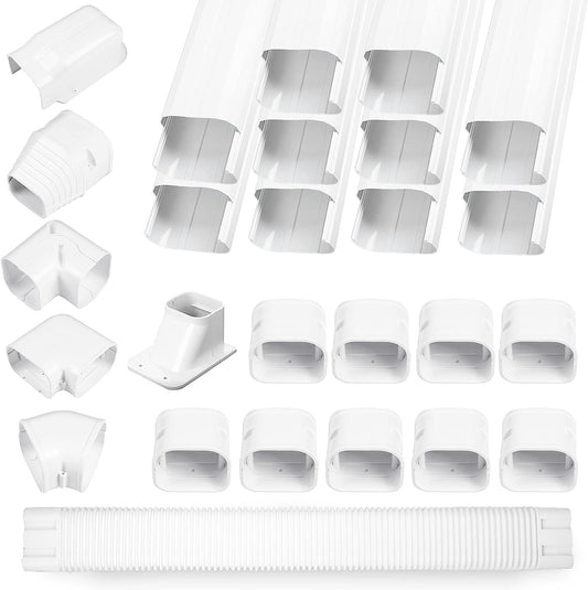 LyPrem® 3" 16Ft PVC Decorative Line Cover Kit for Ductless Mini Split Air Conditioners…