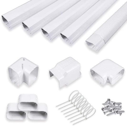 LyPrem® 5" 17Ft PVC Decorative Line Cover Kit for Ductless Mini Split Air Conditioners