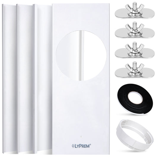 LyPrem® Universal Window Seal Kit for Portable Air Conditioner of Exhaust Hose 5.9 inch/15 cm Diameter with Coupler Adjustable AC Vent Kit PVC Seal for Sliding Window…