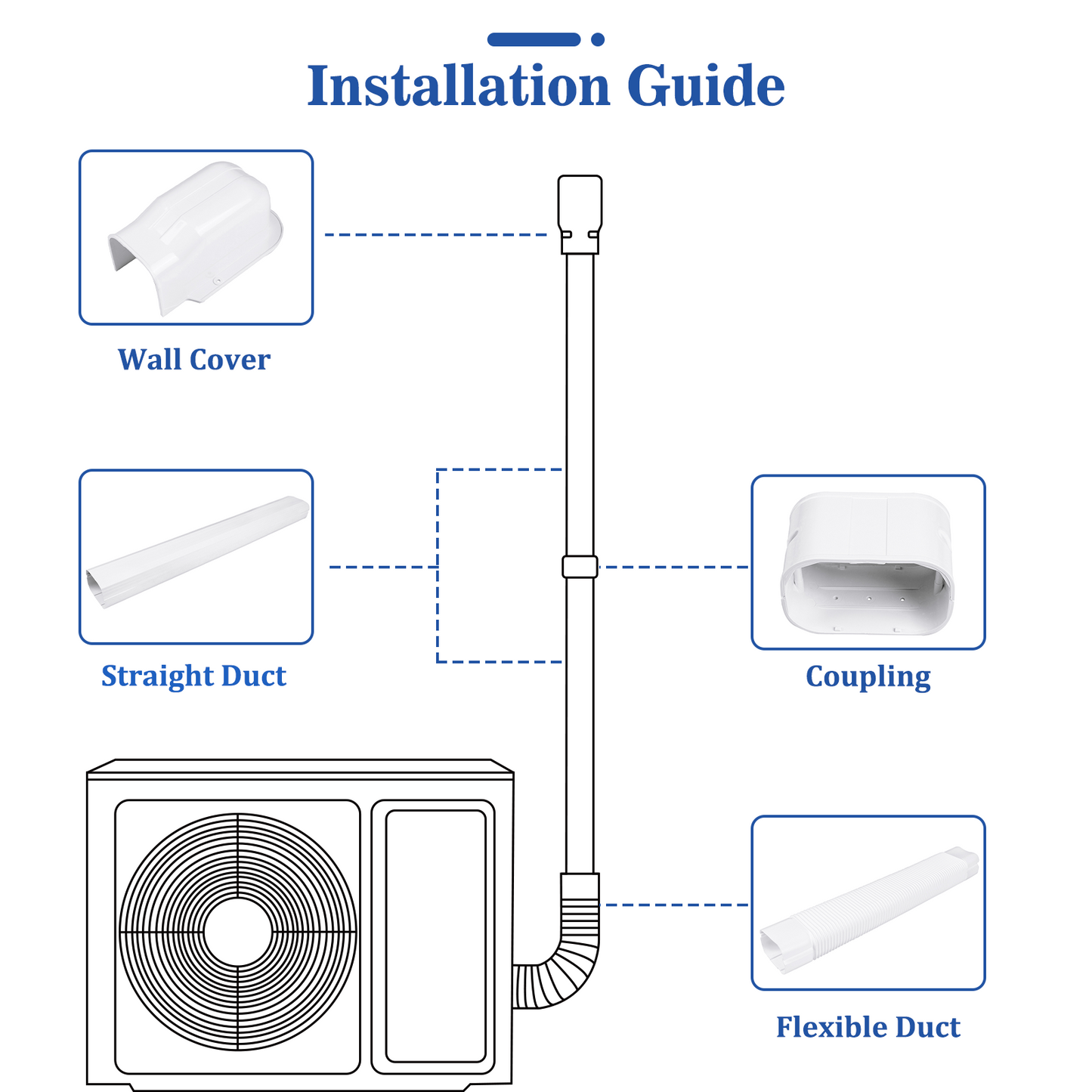 LyPrem® 6.3" 8.8Ft PVC Decorative Line Cover Kit for Ductless Mini Split Air Conditioners