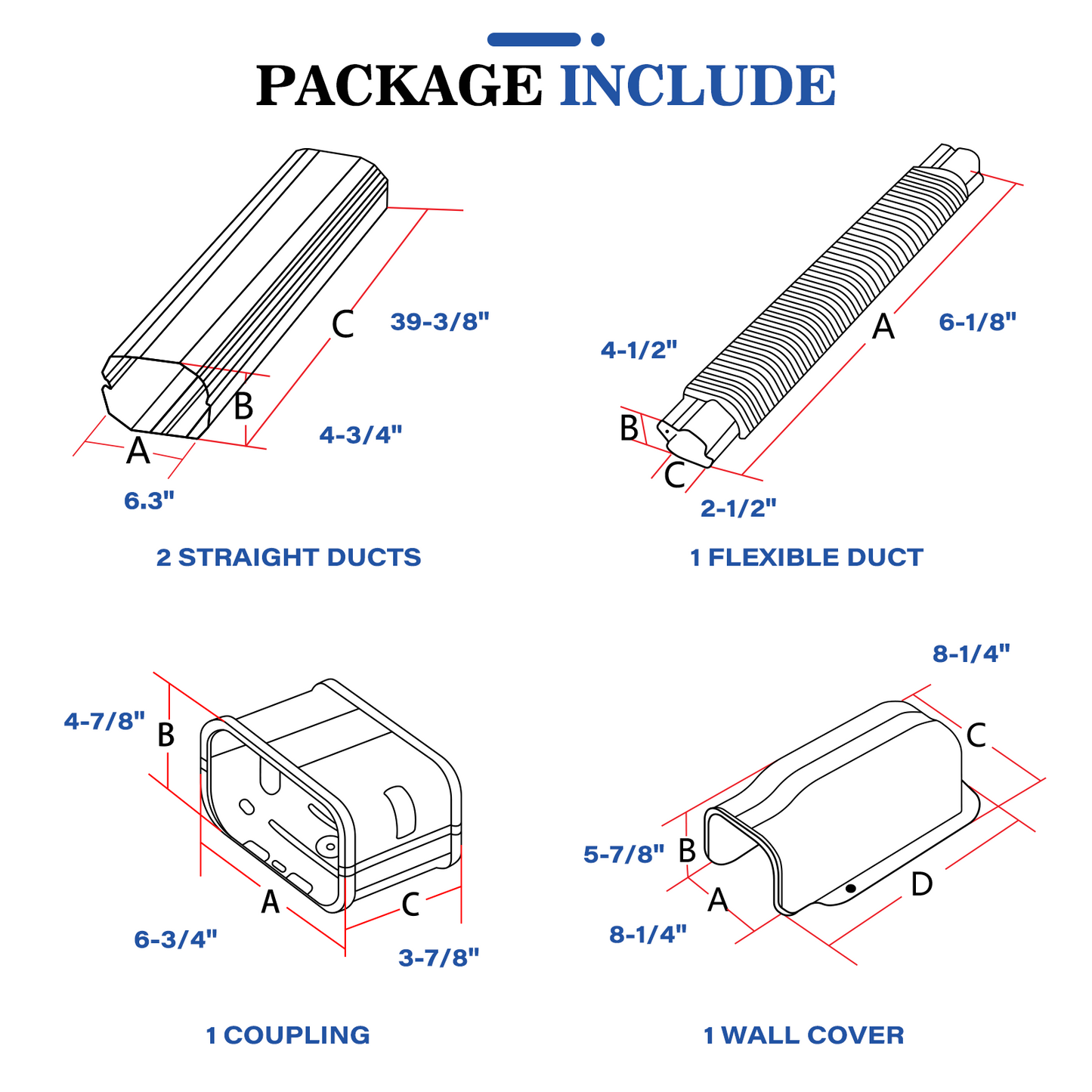 LyPrem® 6.3" 8.8Ft PVC Decorative Line Cover Kit for Ductless Mini Split Air Conditioners