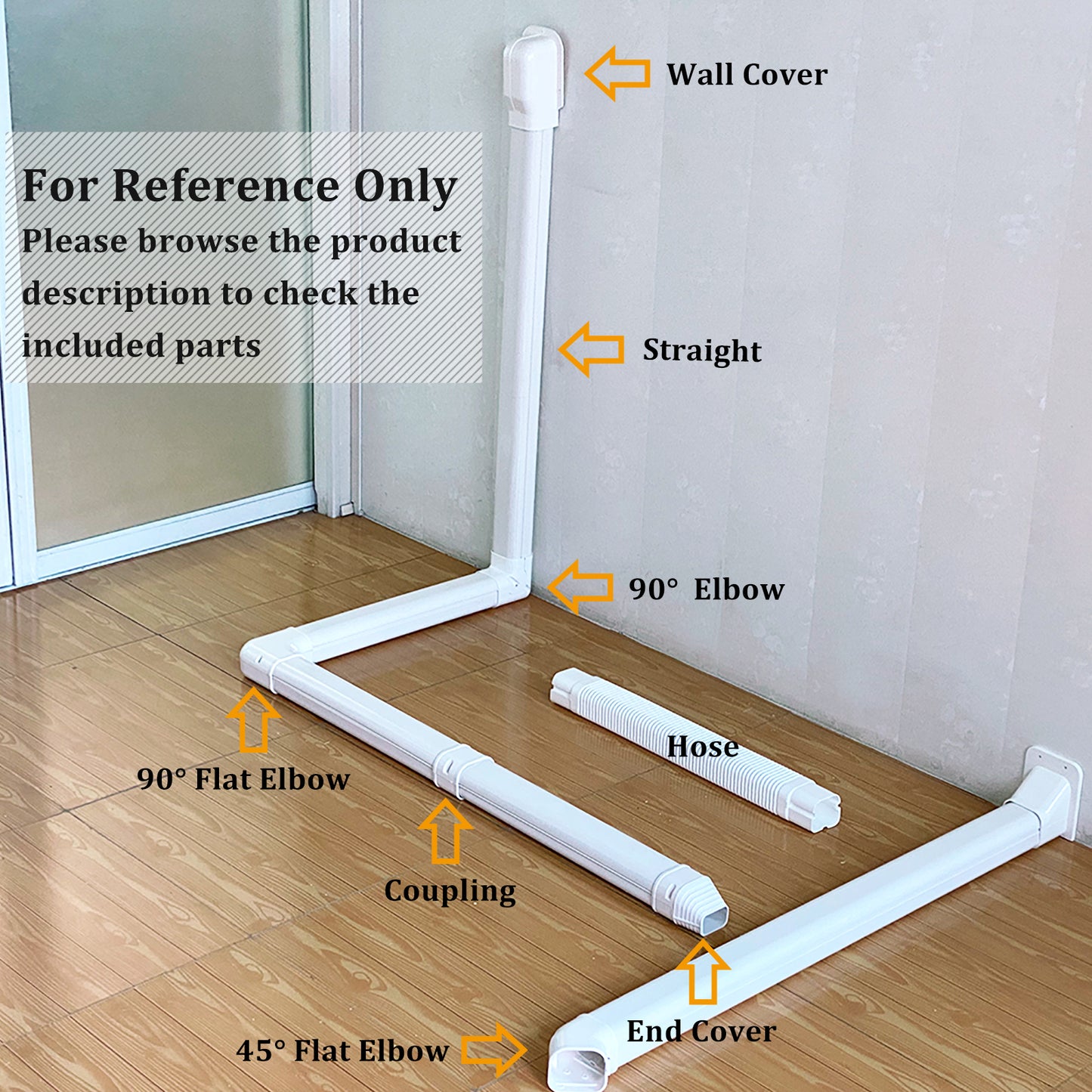 LyPrem® 4" 16.5Ft PVC Decorative Line Cover Kit for Ductless Mini Split Air Conditioners